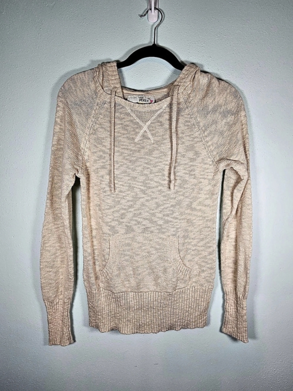 Derek Heart Beige Knit Cowl Neck Sweater Size Medium